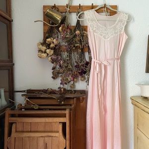 Vintage Pink Silky Nightgown
